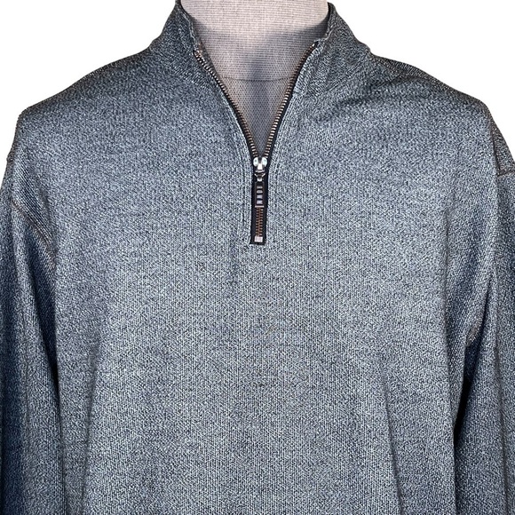 ROWM 1/4 Zip Charcoal Pullover With Copper Colored Stitching. XXL EUC - Picture 2 of 13